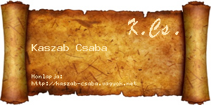 Kaszab Csaba névjegykártya